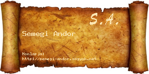 Semegi Andor névjegykártya